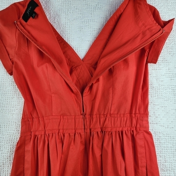 J. Crew Orange Crossover Midi Dress Size 00 - Picture 7 of 12